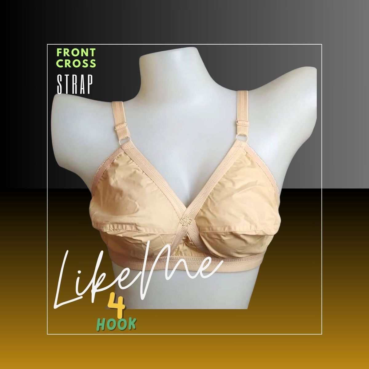 LikeMe Front Cross Strap 4 Hook Cotton Bra – Signora Bangladesh