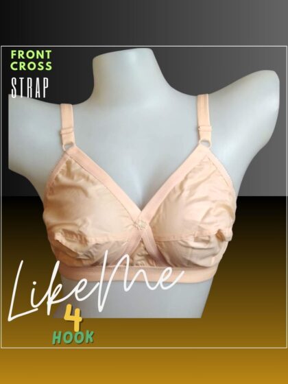 LikeMe Front Cross Strap 4 Hook Cotton Bra